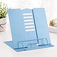 MSDADA Desk Book Stand Metal Reading Rest Book Holder Adjustable Cookbook Documents Holder Bookstands for Recipes Textbook Music Books Christmas Gift for Age 3,4,5,6,7,8,9,10+ Boys Girls (Light Blue)