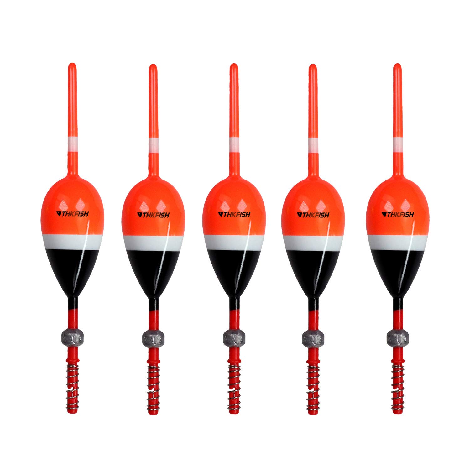 THKFISH Fishing Floats Fishing Bobbers Balsa Wood Floats Spring Bobbers Slip Bobbers for Crappie Panfish Walleyes 5.2cm*2.9cm*14.9cm 5pcs Red