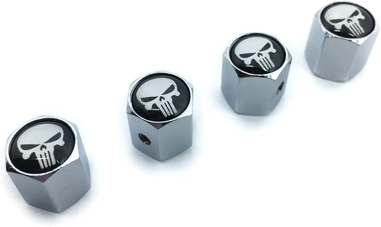 Amazon Cat Fight エアバルブ キャップ 骸骨 ドクロ スカル 金属 車 エアバルブキャップ 車 バイク