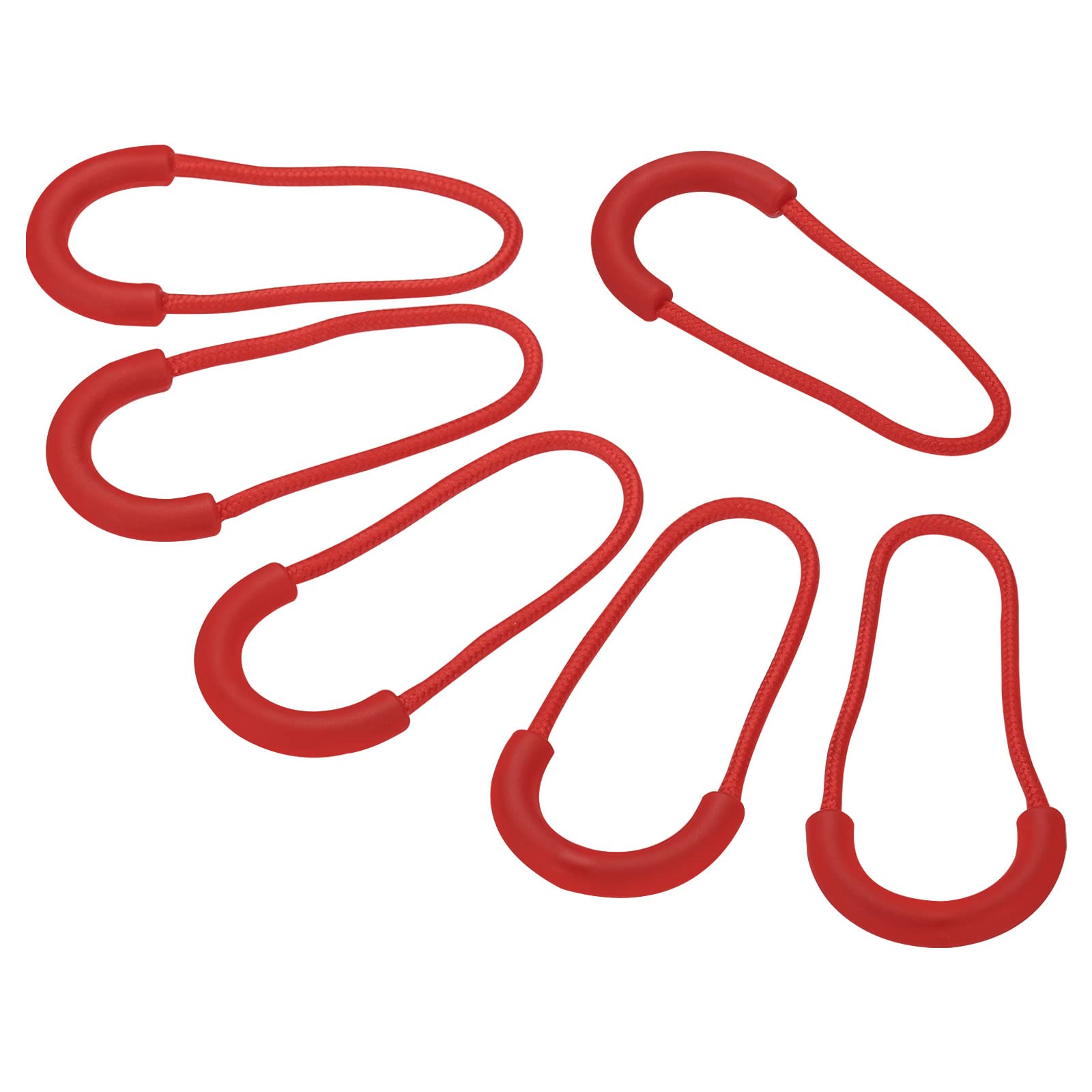 PATIKIL Zipper Pulls Replacement, 15 Pack Extension Cord Handle Plastic U-Shape Tab Tag Extender for Luggage Backpacks, Jackets, Handbags Red