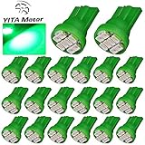 YITAMOTOR 20 PCS T10 Wedge 8-SMD Green LED Light bulbs W5W 2825 158 192 168 194