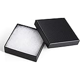 Magicool 20 Pack 3.5x3.5x1 Inch Cardboard Jewelry Boxes,Used for Necklaces,Bracelets,Earrings,Jewelry,Small Gift Packaging,Jewelry Gift Boxes with Lids and Filled with Cotton(Black)