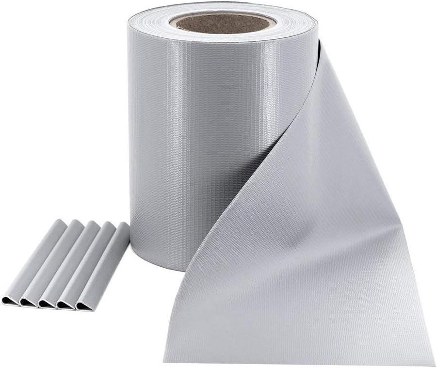ILESTO PVC Garden Fence Screening/Privacy Screen/Garden Screen/Wind Screen/Screening Roll - Light Grey (RAL 7040) | For your Garden fence & Double picket fence - 35m x 19cm incl. 20 clips