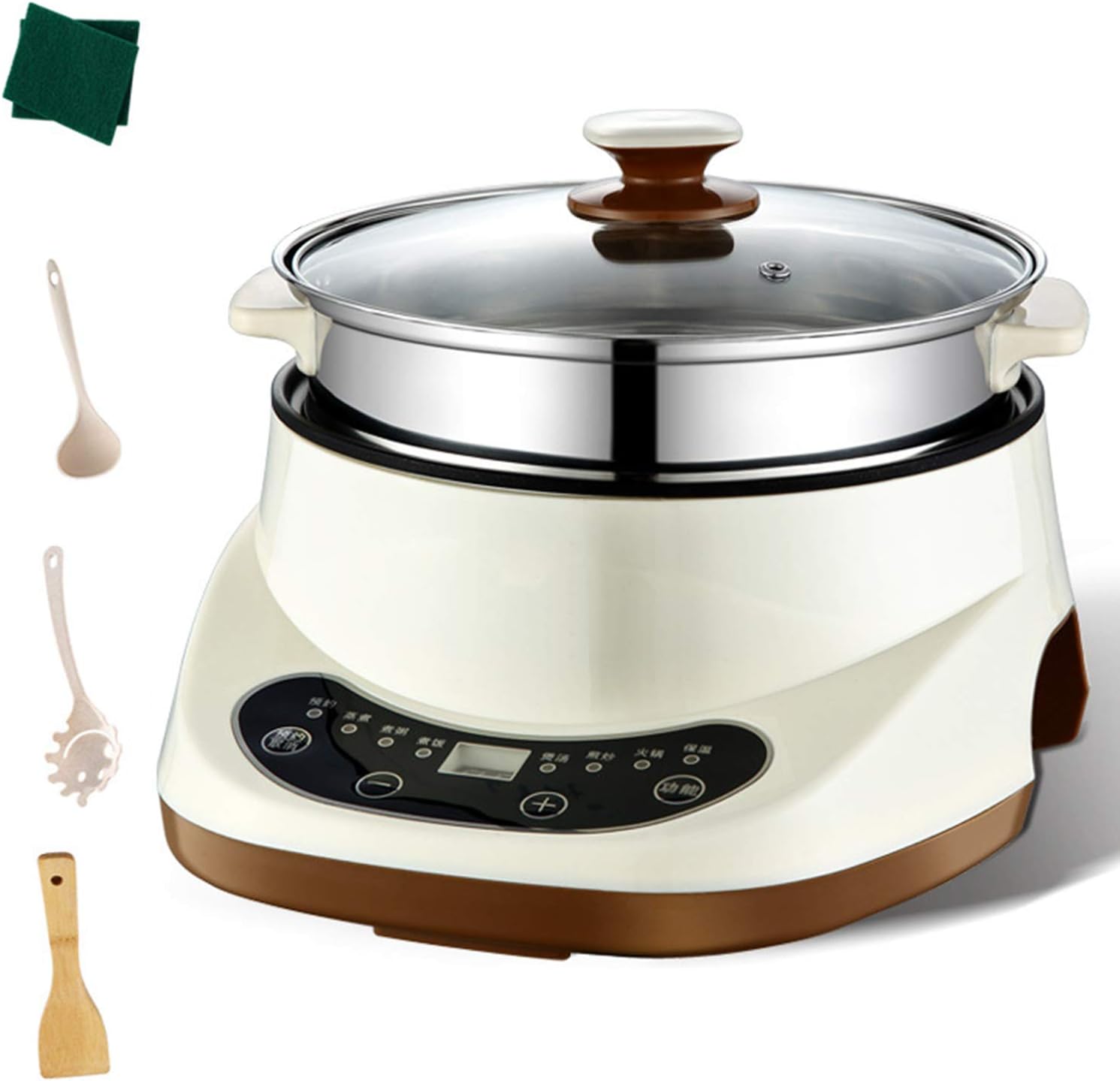 CHQY Smart Electric Hot Pot, Multifunctional Mini Nonstick Pan