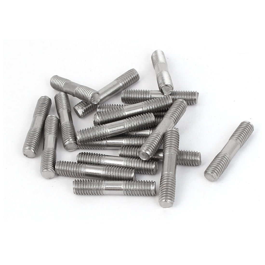 Sourcingmap M5x25mm 304 Stainless Steel Double Ended Thread Tight Adjustable Push Rod Stud 20pcs