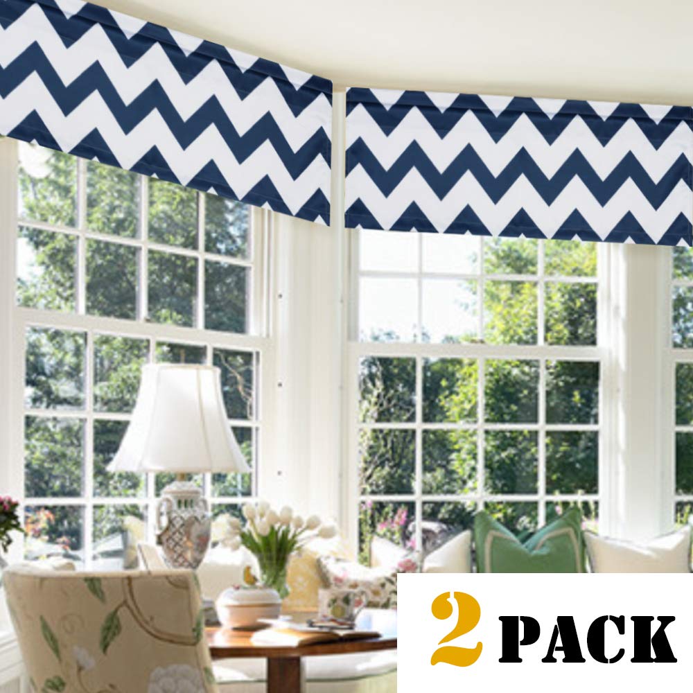 Decoration Flamingo P Chevron Teal 2 Pack Valance Curtain For
