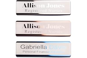 Custom Laser Engraving Metal Name Tags Badge for Business Personalized Identification ID Tag with Magnetic, Pin, Adhesive Bac