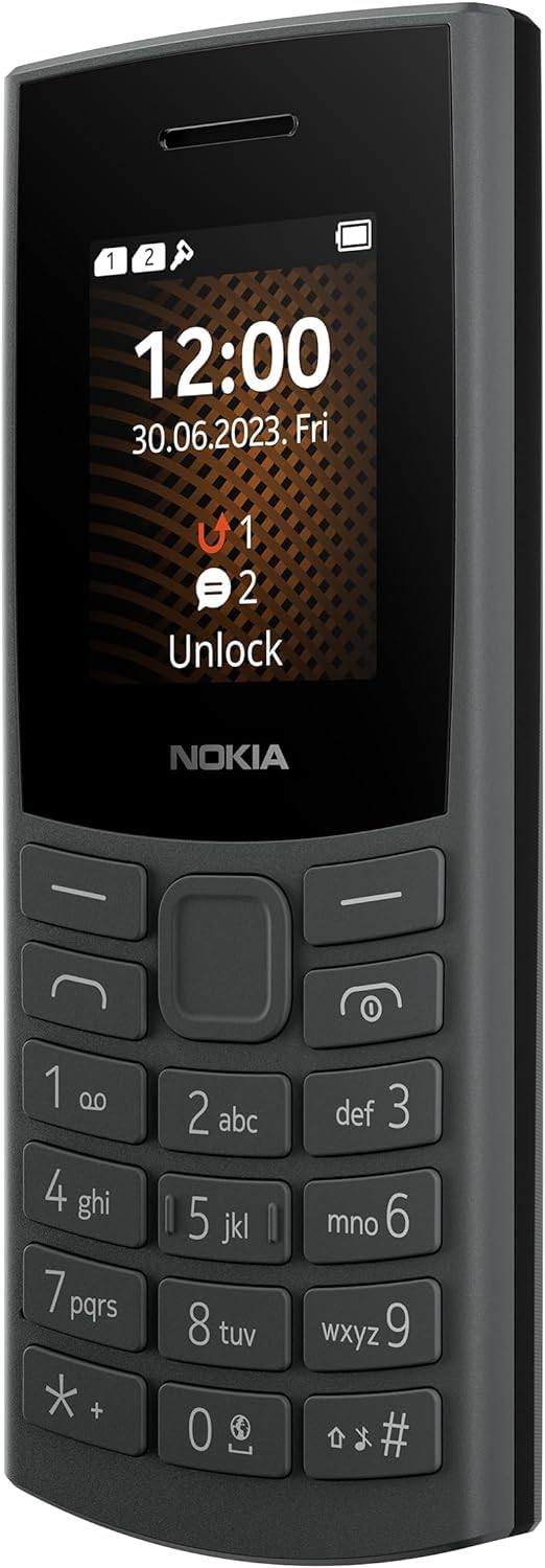 Nokia 105 4G Edition (2023) Feature Phone with Dual SIM, 1.8 Inch Display, 1450 mAh Battery, 48 MB RAM / 128 MB ROM, Expandable Memory, 3.5 mm Headphone Jack, FM Radio - Charcoal