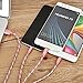 2 pack Multiple charging cable by Trendsetter | 3 in 1 Premium Nylon Braided Multi USB Fast Charger Cord 3ft(1m) with Micro USB / Type C Compatible For Phone 7/7 Plus/Galaxy S8 and more (2 pack-Rose)