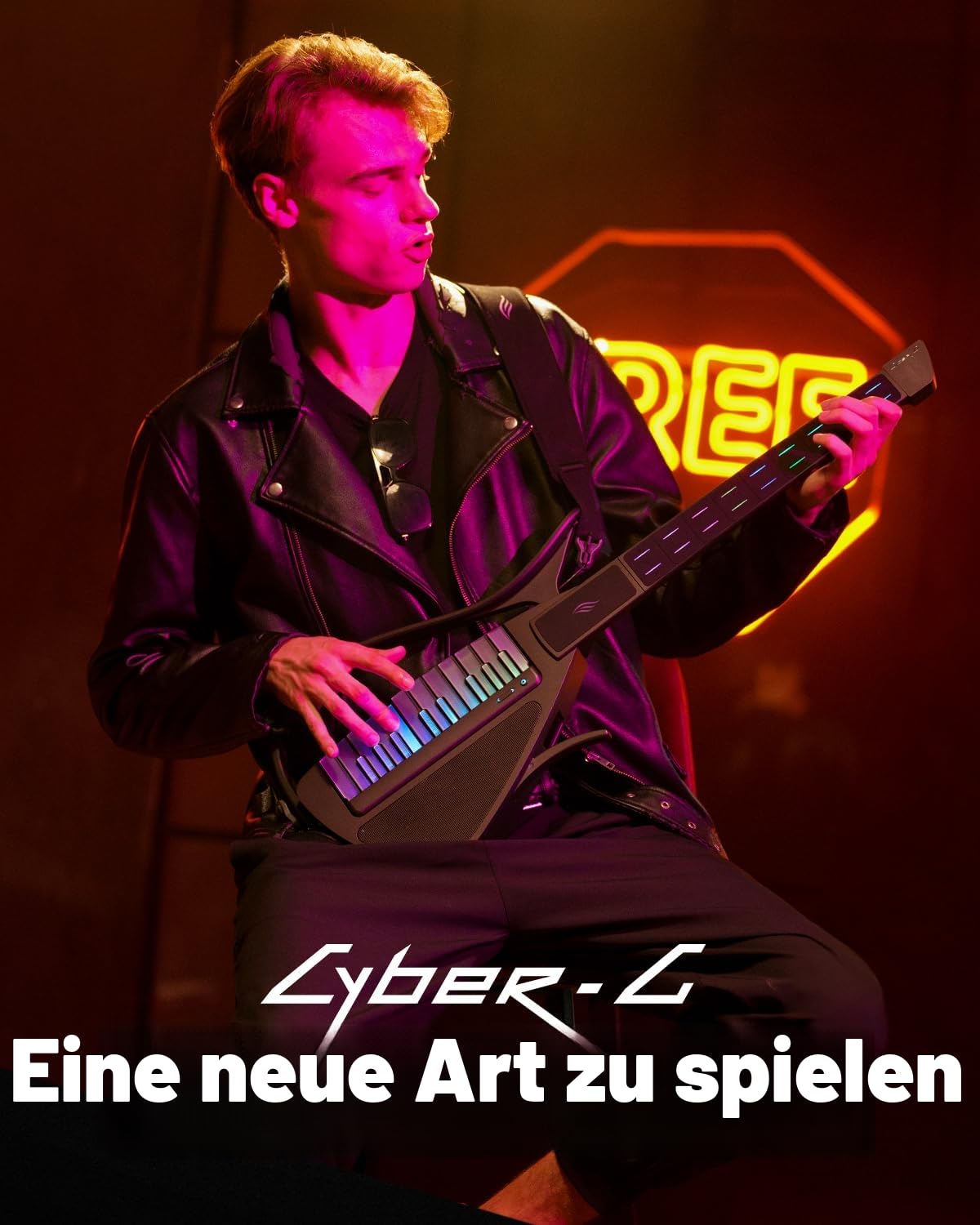 Enya Cyber ​​G - Smart Keytar mit beleuchteten Tasten, 24 Sounds, Drum & Bass, Bluetooth 5.2, integriertem Lautsprecher, USB-C OTG-Aufnahme, Akku, Tasche und Tragegurt 8