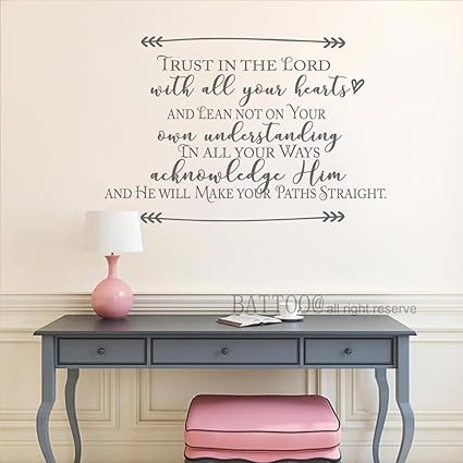 Battoo Bibbia Versi Frasi Trust In The Lord With All Your Heart Decorazione Da Parete Religiosa
