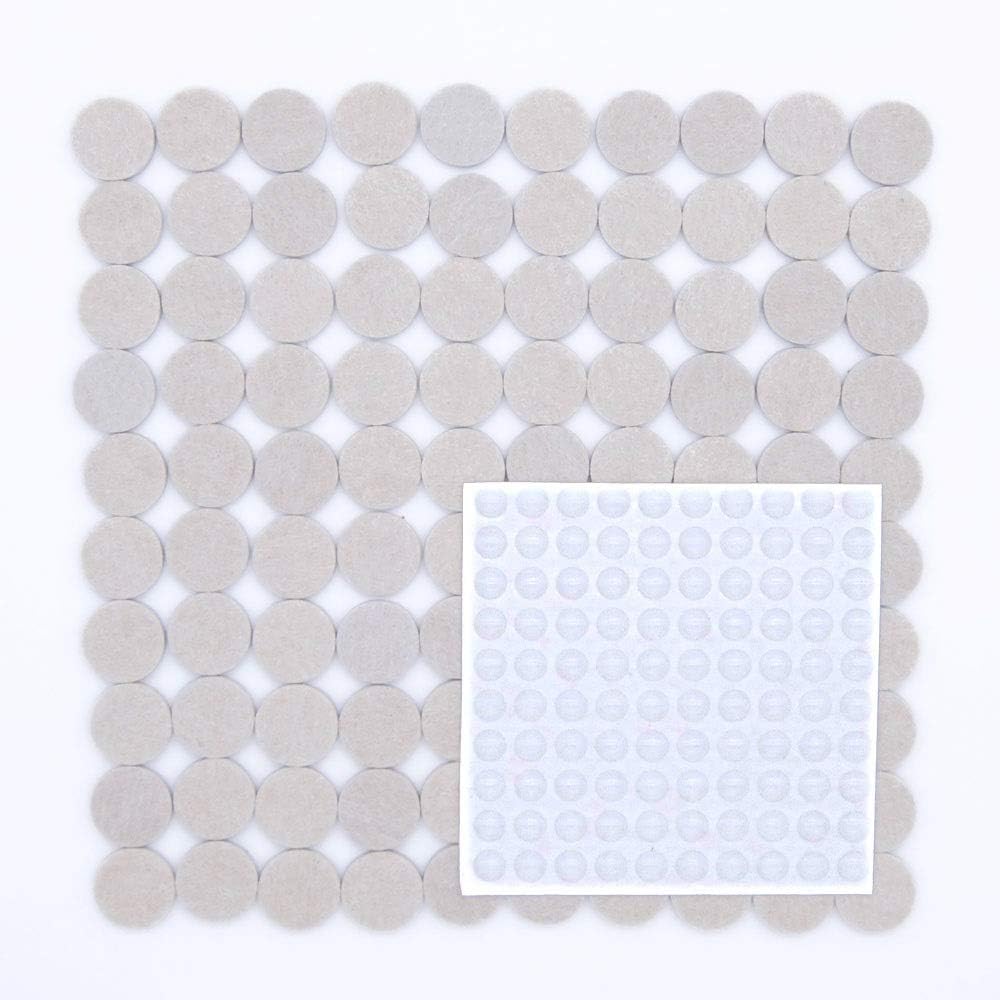 Paizizi 200-pcs Furniture Pads(100 Felt Pads 25mm and 100 Clear Rubber Bumper) Adhesive Protector Feet