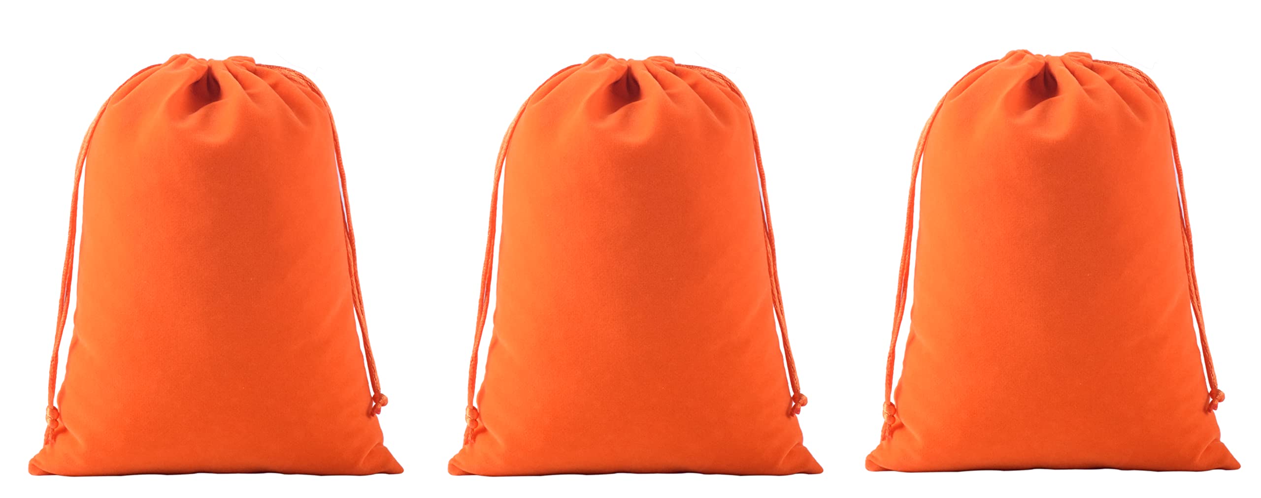 KONMAY 10pcs Velvet Drawstring Bags, 13.0x18.0cm Orange Velevet Jewellery Pouches for Gifts, Party Favors