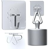 DDMY Heavy Duty Hook 24 Pack Self Adhesive Hooks for Hanging Wall Hooks Transparent Reusable Waterproof Adhesive Sticky Hook