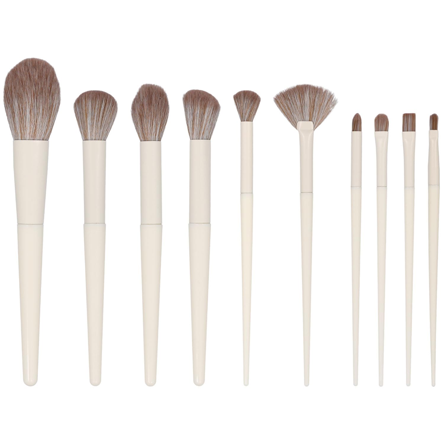 10pcs Makeup Brushes Set, Soft Bristles Eyeshadow Cosmetic Brush Plastic Handle Face Cheek Blush Brush Essential Make Up Tools for Concealers Highlight, for Women Beginner Professionals Travel