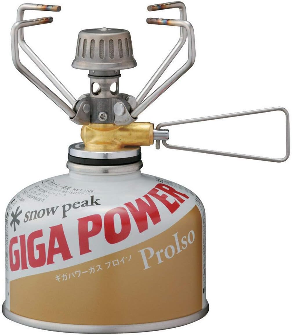 Snow Peak GigaPower Stove Manual, GS-100R-US, Lightweight, Compact for Camping and Backing, Lifetime Product Guarantee
