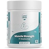 Layer Origin 6'-Sialyllactose (6'-SL HMO) for Muscle Health, GNE, Strength & Performance Support – Fast Recovery, Reduced Fatigue, 3000 mg per Serving, 60 Servings