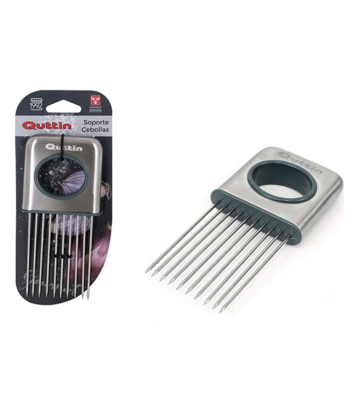 Quttin S2201813 Gourmet Ss Onions Cut Stand Support, Silicone, Multicoloured