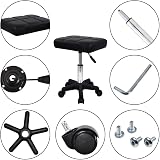FURWOO Rolling Swivel Stool Chair Black Adjustable Spa Kitchen 135kg view 7