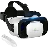 Virtual Reality Headset for Phone with Controller, 3D VR Glasses Adjustable VR Virtual Reality Goggles, Compatible 4.7-6.5 inch for iPhone &amp; Android, for Movies Games（Black）