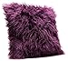 Chanasya Soft Shaggy Fuzzy Mangolian Faux Fur Cozy Elegant Chic Decorative Aubergine Throw Pillow Cover Pillow Sham- Violet Purple 2-Pack Throw Pillowcase 18x18 Inches (Pillow Insert Not Included)