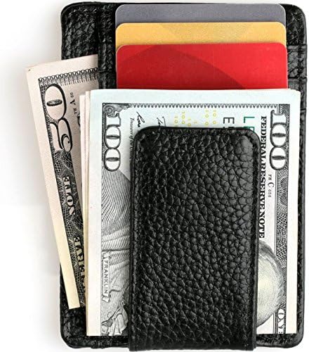 Garigolden Minimalist Genuine Leather RFID Blocking Wallet for Men(Black)