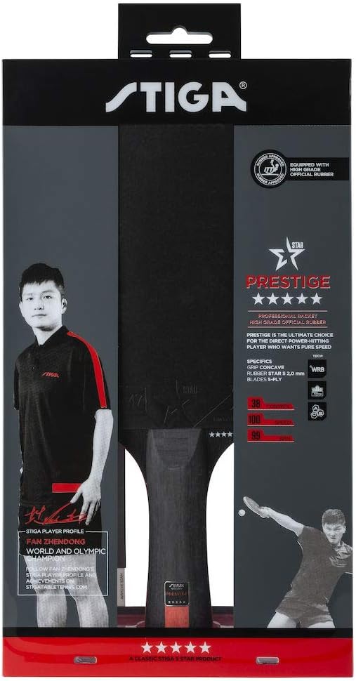 STIGA Prestige 5-Star Table Tennis Racket, Professional High-Speed Ping Pong Paddle with ITTF-Approved Rubber, 2.0mm Sponge - Image 5