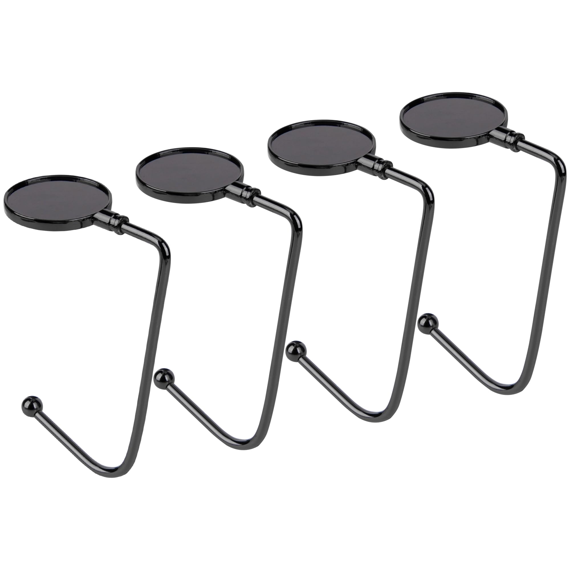 KEYIDO 4 Pack Christmas Stocking Hooks Stocking Holder for Mantle Fireplace Metal Xmas Hooks Hangers with Anti Skid Safety Hang Grip for Christmas Party Decoration Black