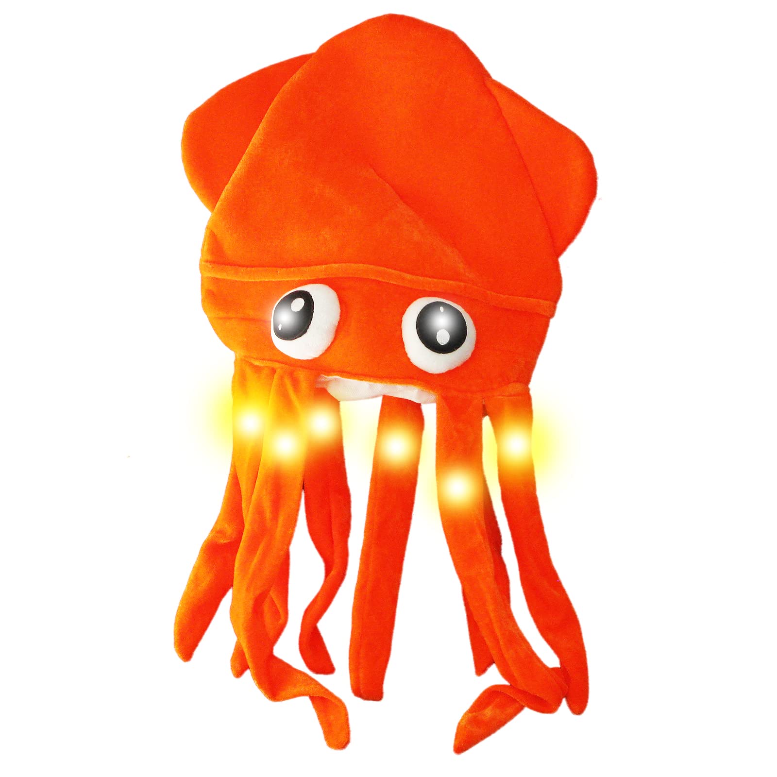 The Glow Company Light Up Flashing Squid Hat (1 Pack)
