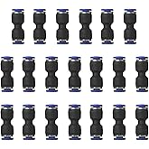 5/32" or 4mm OD Pneumatic quick Connector Push to Connect fittings Straight Union/Coupler (Pack of 20)