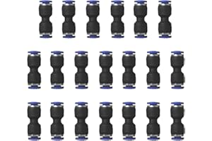 ROZESAZZ 5/32" or 4mm OD Pneumatic quick Connector Push to Connect fittings Straight Union/Coupler (Pack of 20)
