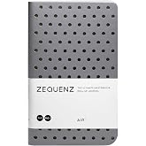 Zequenz Air Series, A6- Mini with Silver Cover and Dot Premium Paper | Soft Cover 3.5in x 5.5in 200 sheets/400 pages Fountain Pen Friendly Paper