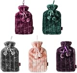 RAM Large Cosy 2L Rubber Hot Water Bottle with Faux Fur Pink Cover view 3