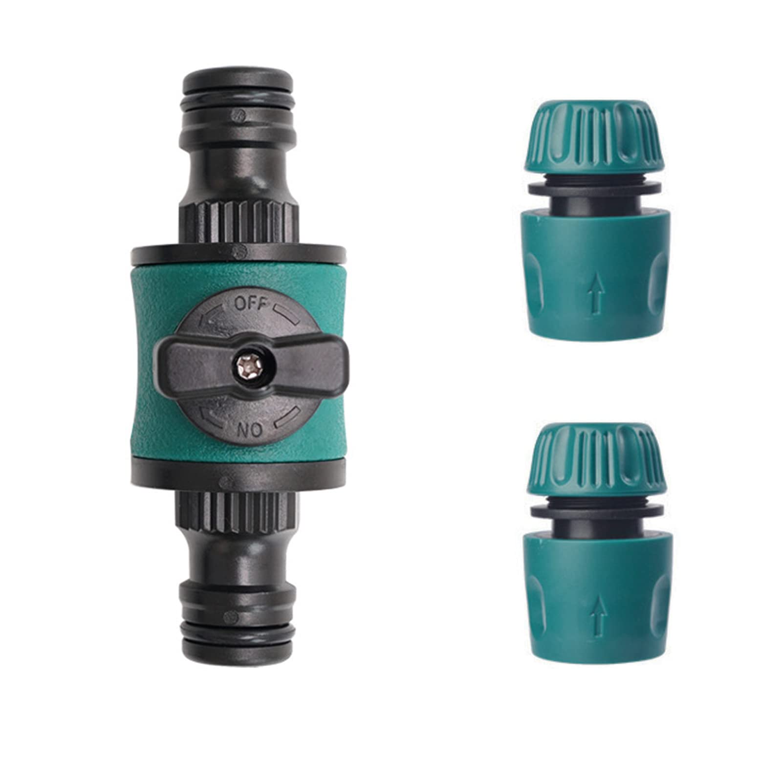 TOPWAYS Quick Release in Line Shut Off Valve for Join Garden Hose Pipe Tube, Double Male Connector Valve Extender with Matching Hose End Quick Connectors(Double Male)