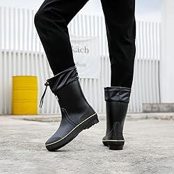 Rain Boots for Men, Waterproof Warm Rubber Boots