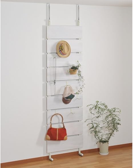 Amazon Co Jp コンパクト 壁面収納 洋服掛け インテリア おしゃれアイテムをディスプレイ壁面収納 ホワイト ホーム キッチン