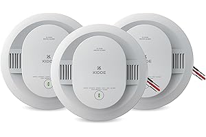 Kidde Hardwired Smoke Detector for Home, 10-Year Battery Backup, Interconnectable, Voice Alerts, 3-Pack