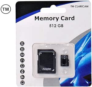CLARICAM Original 512GB Micro SD SDHC SDXC TF Flash Memory Card Class 10 for Cell Phone Camera MP3 + Free SD Adapter