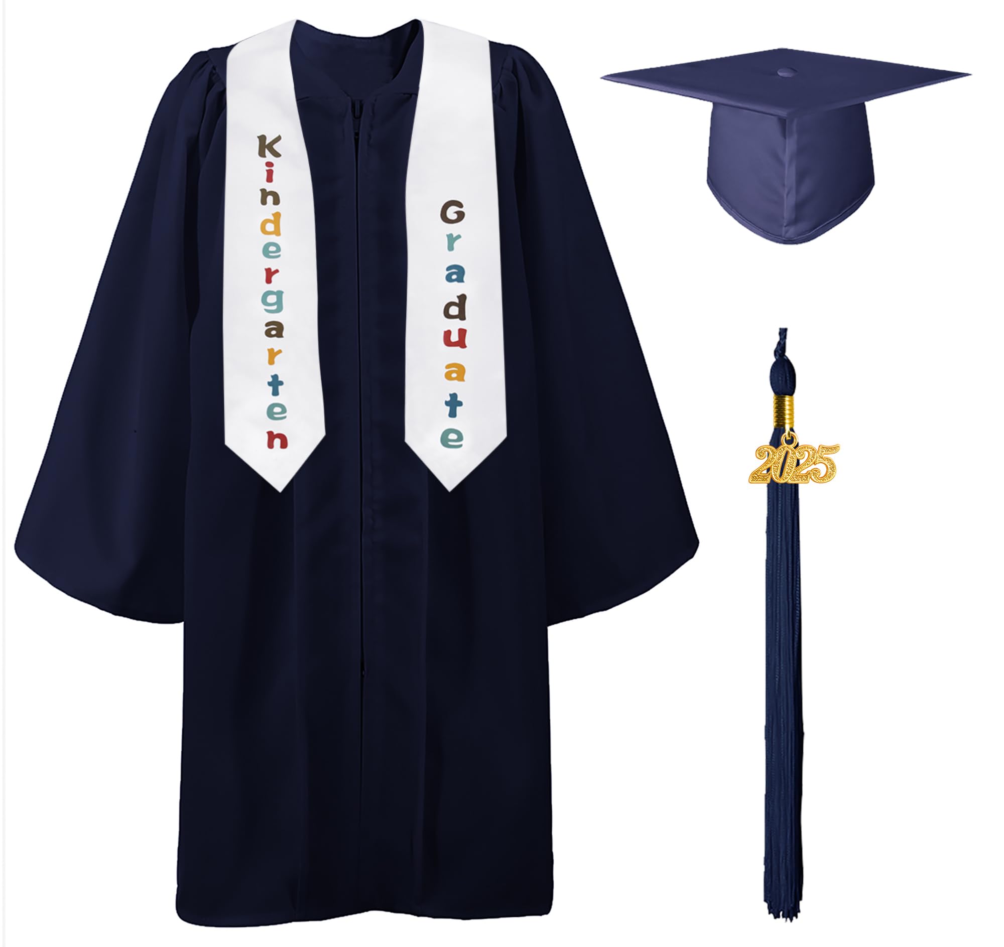 GraduatePro Kindergarten Graduation Cap and Gown Stole Package 2025 ...