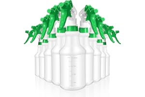 GANDEER 10 Pack Spray Bottles 16 Oz Empty Water Spray Bottles for Cleaning Heavy Duty Refillable Squirt ‌Container with Measurements Adjustable Nozzle for Household Commercial Industrial(Green)