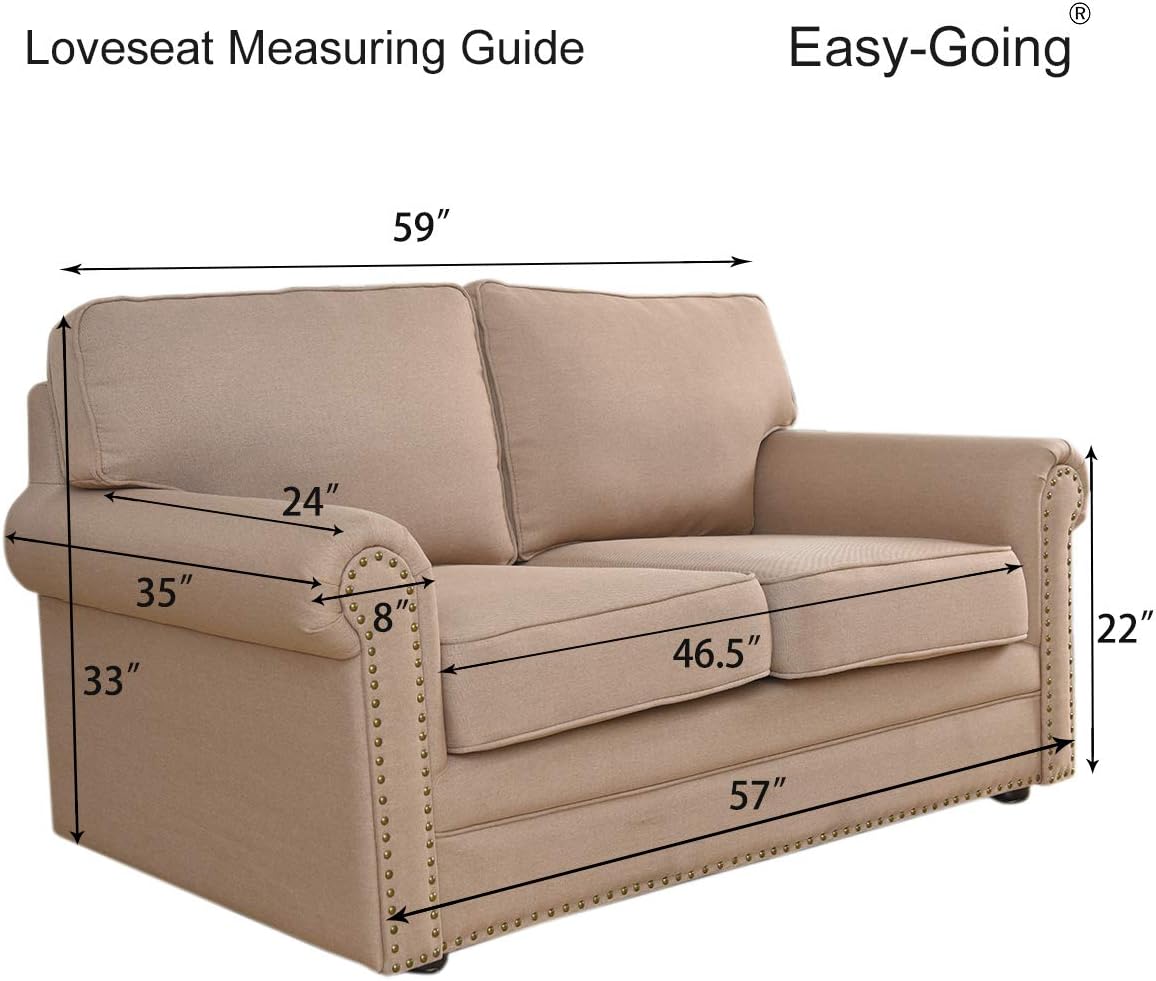 Easy-Going Stretch Loveseat Slipcover 1-Piece Couch Sofa Cover Furniture Protector Soft with Elastic Bottom for Kids. Spandex Jacquard Fabric Small Checks(loveseat,Dark Gray): Kitchen & Dining