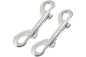Waziaqoc 2 PCS Double Ended Bolt Snap Hook, 3.5 Inch Zinc Alloy Hook Metal Clips, Heavy Duty Trigger Chain Clips for Key Chain Dog Leash Horse Pet Sling Feed Buckets