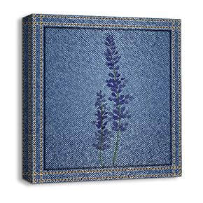 Canvas Wall Art Beautiful Jeans Fabric Feature Painting Artwork for Home Prints Framed - 12x12 inches