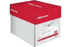Office Depot Copy Print Paper, 8 1/2in. x 11in., 20 Lb, 500 Sheets Per Ream, Case Of 5 Reams, 851201CS