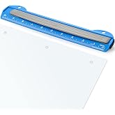 Eagle Portable 3-Hole Punch, 5-Sheet Capacity for 3-Ring Binders | Built-in 10-inch ruler, with paper alignment, chip tray and compact design for school, office and home use, blue