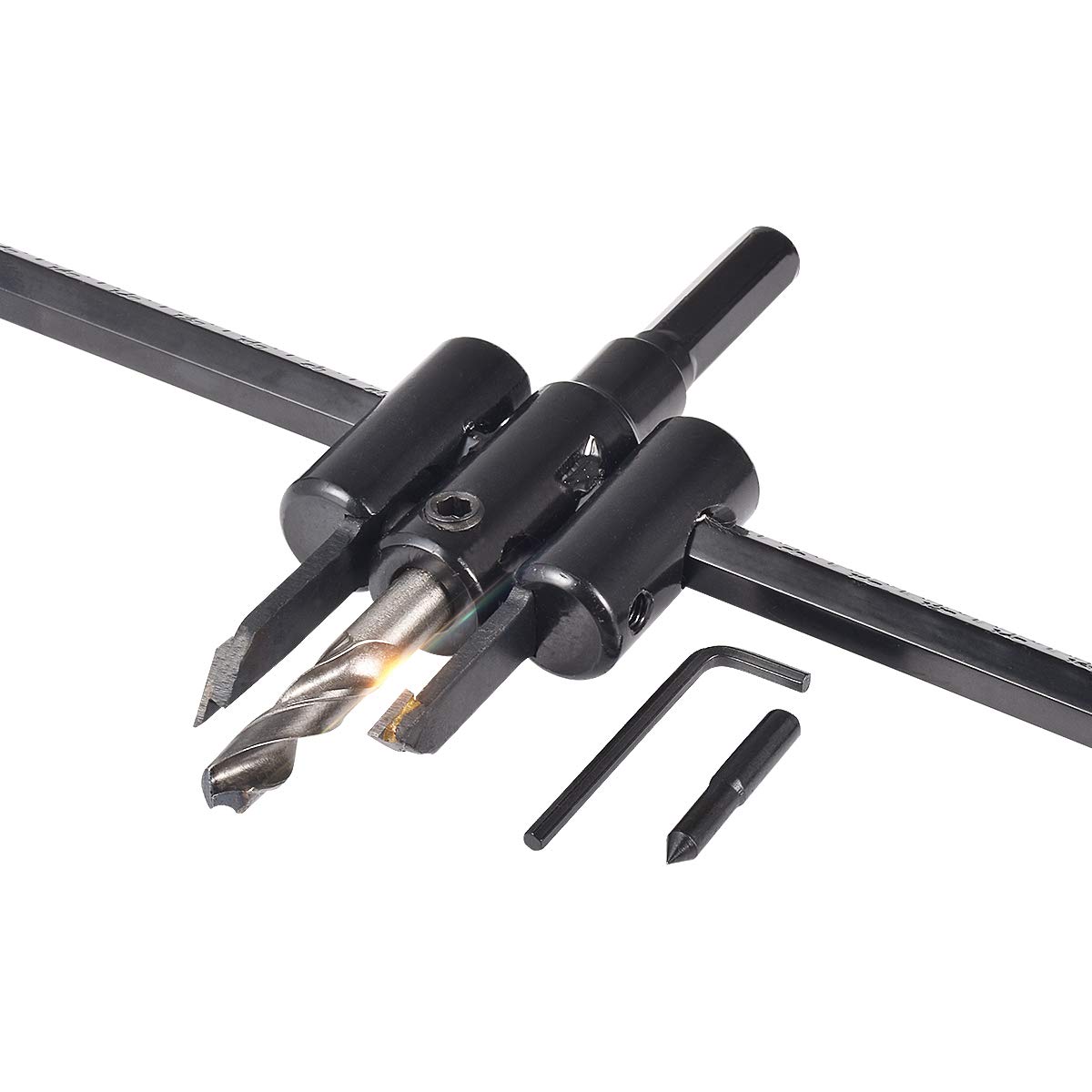 KATUR 30mm to 300mm Adjustable Circle Hole Cutter Adjustable Plane Type Metal Wood Circle Cutter Kit Wood Drywall Drill Bit Saw Round Cutting(30-300mm)