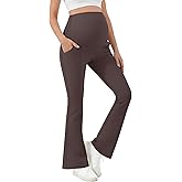 Sweetyweee Maternity Flared Leggings Over The Belly Wide Leg Yoga Bootcut Stretchy Pregnancy Pants Lounge Trousers Mama Gift