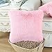 CaliTime Pack of 2 Super Soft Throw Pillow Covers Cases for Couch Sofa Bed Solid Plush Faux Fur 18 X 18 Inches Baby Pink