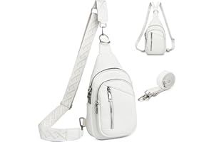 MYHOZEE Sling Bag Crossbody Backpack - 2 in 1 Leather Cross Body Bag Fanny Pack with 2 Removable Straps