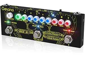 Getaria Guitar Multi Effects Pedal IR Cab Electric Guitar Pedals Multi Effects Processor Delay Reverb Pedals Overdrive Pedal for Bass Guitar